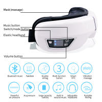 Masajeador De Ojos Inteligente 6D Con Vibración Y Airbag Instrumento De Cuidado Ocular Con Bluetooth Y Música Gafas De Relajación Para Fatiga Ocular - details 5