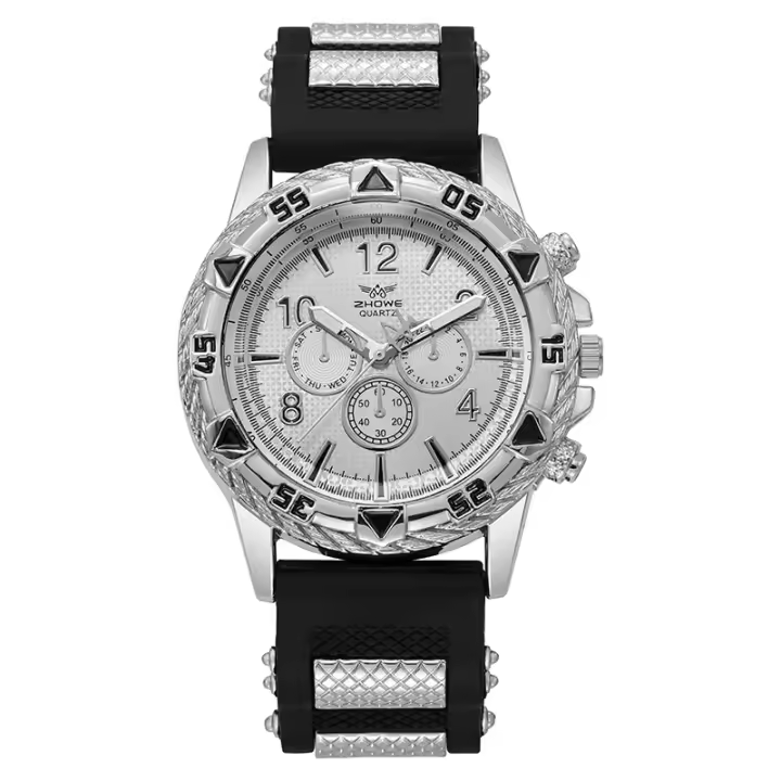Reloj De Pulsera Casual Para Hombre Nueva Llegada Correa De Silicona Deportes Al Aire Libre Reloj De Cuarzo Militar Con Marcadores Arábigos Resistente Al Choque - 1