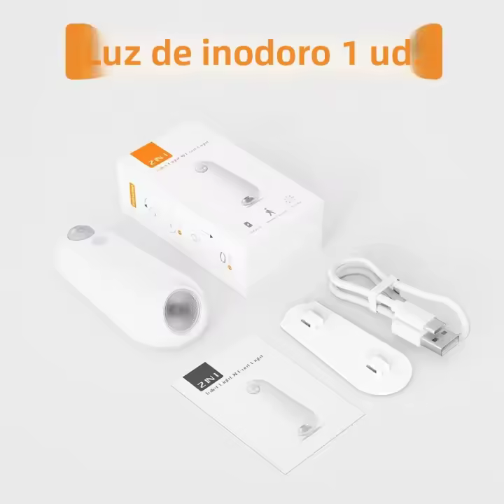 Lámpara De Noche Con Sensor De Movimiento Recargable LED Para Inodoro Dormitorio Pasillo Escaleras Armario Baño Luz De Fondo - 1