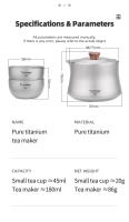 Tiartisan Kettle De Titanio Ligera Para Camping Y Senderismo Equipamiento Portátil Antisalpicaduras Doble Capa Mini Tetera - details 8