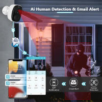 Cámara De Seguridad Exterior Inalámbrica 2K 3MP Con Luz De Luces Y Silbato Audio Bidireccional Impermeable Cámara IP Bullet WiFi Poderada Por Batería - details 6