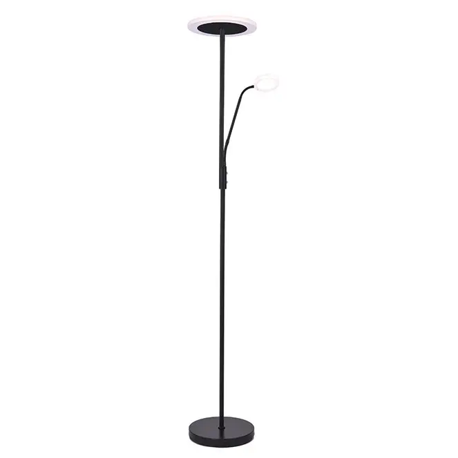 BAYANI Lámpara de pie con brazo de lectura 28W+6W LED 3000-6500K Al179xP.25cm negro - 1