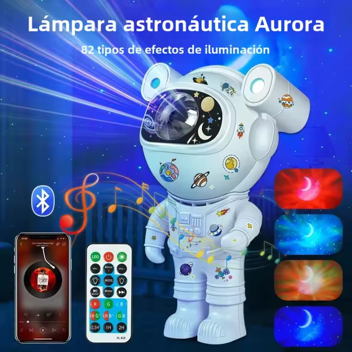 Proyector De Estrellas Luz Nocturna Ajustable De 360 Grados Con Astronauta Nebulosa Galaxia Para Niños Regalo De Navidad Cumpleaños - 1