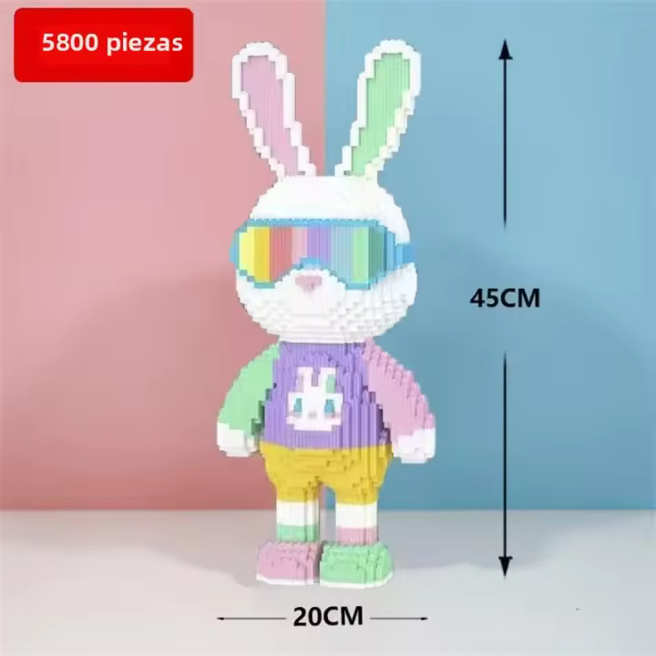 DIY Juguetes Para Niños Conejo Dulce Mini Modelo 3D Colorido Con Luz Bloques De Construcción Micro Regalo De Navidad O Cumpleaños - 1