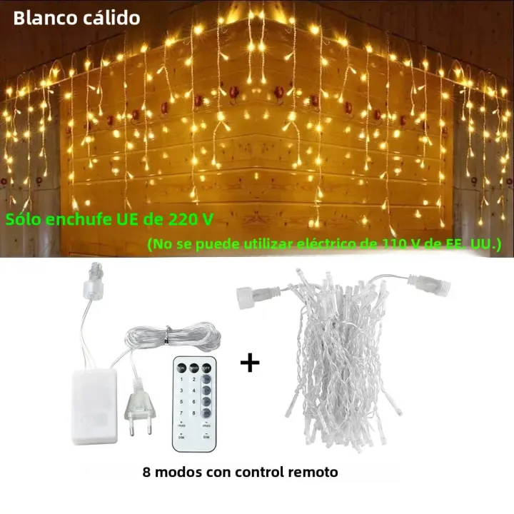 Luces De Cadena LED De Icicle 3.5-40M Para Navidad Y Fiestas Luces De Aparador Con Control Remoto Impermeables Para Exterior Decoración De Calle Y Hogar - 1