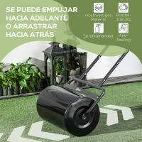 Outsunny Rodillo para Césped Ancho 58cm Ø32cm Rodillo de Césped de 38L Relleno de Arena o Agua con Mango en U para Jardín Granja Negro - details 5