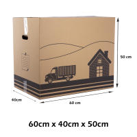 CM - Pack de 12 Cajas de Cartón Ondulado de Canal Simple Reforzado. 7 Tamaños a Elegir. Para Mudanzas, Almacenar y Transportar - details 4