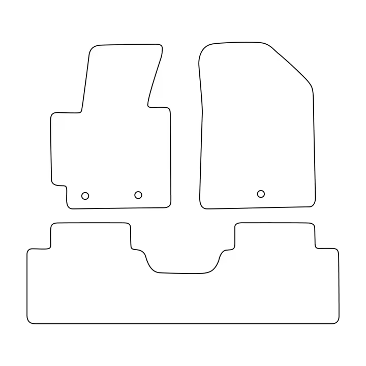 Juego de alfombrillas de terciopelo para Kia Soul II 2013-2019 - acabado negro - 1
