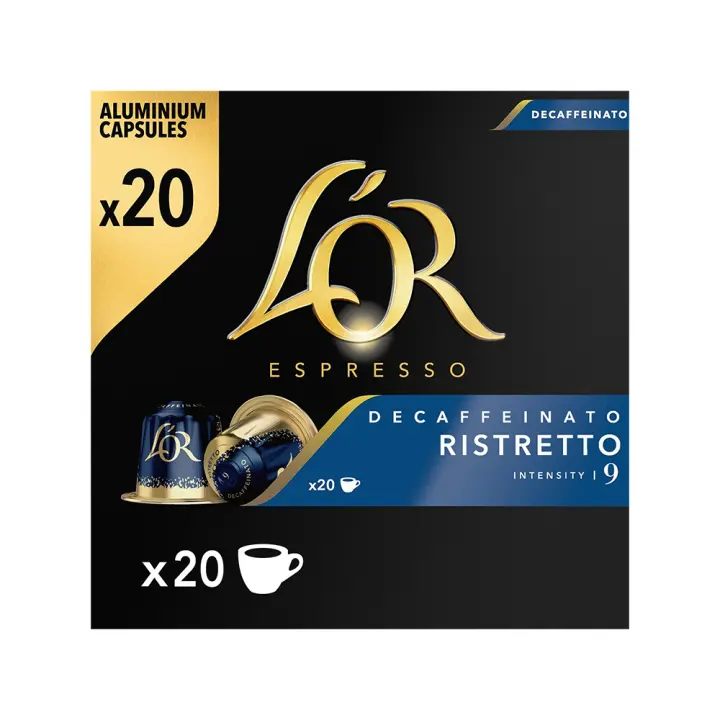 L'OR ESPRESSO Café descafeinado Ristretto intensidad 40 cápsulas compatibles con máquinas Nespresso - 1