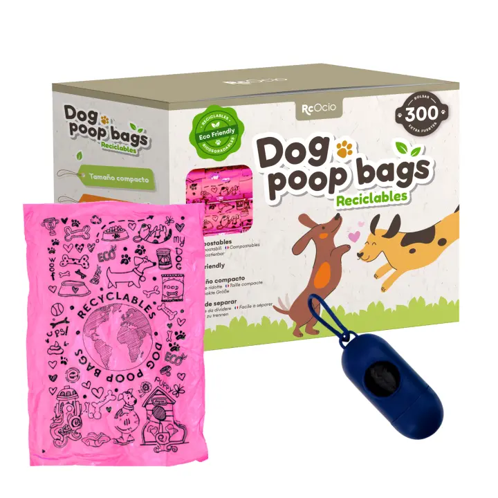 Rcocio Bolsas Caca Perros Ecológicas con Porta Bolsa Dispensador - 1