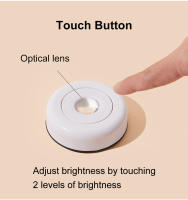 Lámpara De Noche Redonda Con Botón De Presión Para Armario Cocina Dormitorio Decoración Luz De Pared Con Pilas AAA Incluidas - details 1