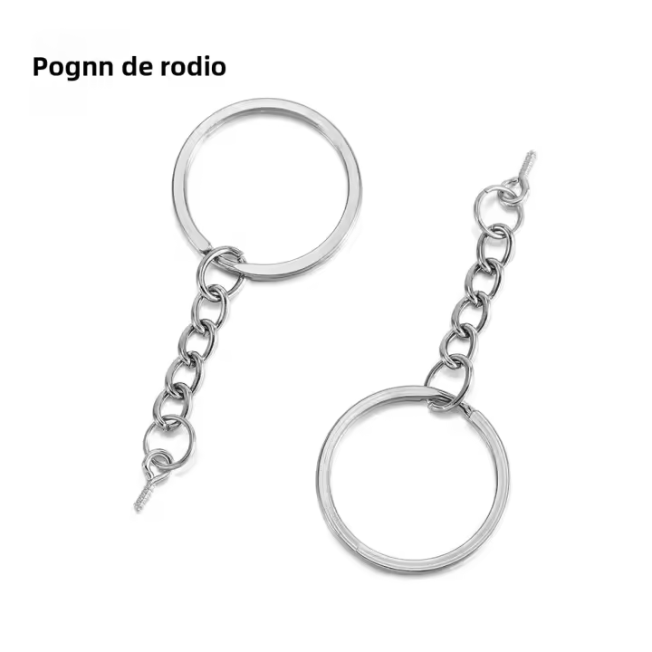 Llavero De Metal En Forma Redonda 25-30mm Con Ojo De Tornillo Para Fabricación De Joyas Y Llaveros Accesorios De Encuentro Unisex - 1
