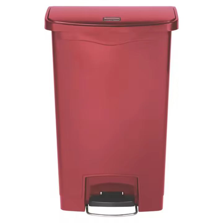 Rubbermaid Slim Jim® de pedal frontal 50 l de resina rojo - 1