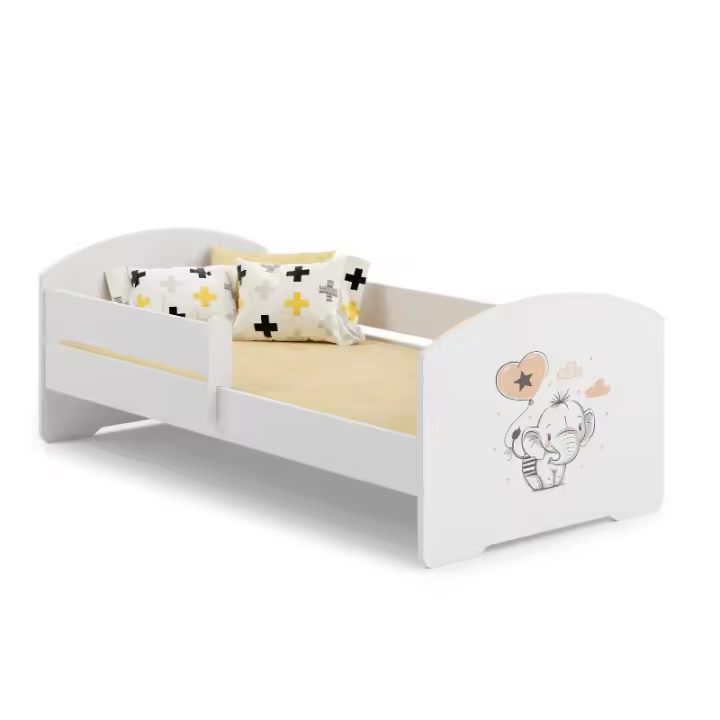 Cama de criança 160 x 80 colchão e estrado incluídos Kobi Luk Elephant - 1