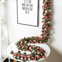 Vine De Rosas Artificiales De Seda 250CM Para Decoración De Hogar Y Jardín Centros De Mesa De Comida Decoración De Navidad Y Fiesta De Primavera Y Otoño - details 0