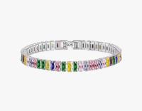 Pulsera de Plata de Ley 925, Pulsera de circonitas de Colores, Joyería de lujo, Gift de fiesta, Gift para Mujer - details 0