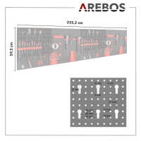 AREBOS Pared Herramientas Pared Perforada Pared Taller Pared Metálica 34 Piezas - details 17