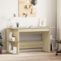 vidaXL Escritorio madera de ingeniería 140x50x75 cm en color Roble ahumado/Roble Sonoma/Marrón roble y más | estructura resistente ideal para salón dormitorio o estudio - details 1