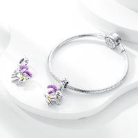 Encantos De Cocodrilo Plateado En Plata Con Dibujo Colorido Encantos Colgantes Para Pulseras Y Collares Joyería DIY - details 186