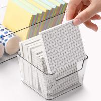 Caja De Almacenamiento Transparente Y Acrílica Para Notas Impermeable Organizador De Escritorio Para Estudiantes Con Cajones Separados - details 6