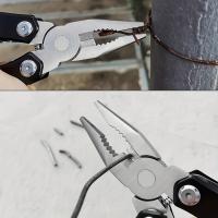 Multiherramienta De Acero Inoxidable Con Cierre De Seguridad Herramienta De Bolsillo Con Afilador Especialmente Diseñado Para Abrebotellas Y Destornillador Con Funda De Nylon - details 2