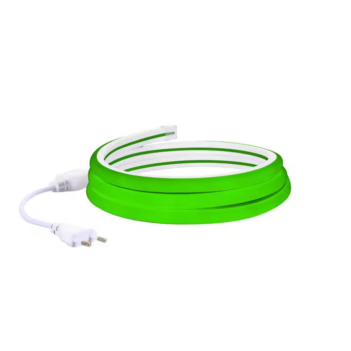 Ledkia Bobina Neón LED 7.5 W/m Regulable 220V AC 120 LED/m 50m Semicircular 180º Verde IP67 Corte Cada 100 cm - 1