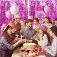 Juego De 1 Pieza De Cortina De Foil Dorado De 9.8 Pies Para Fondo De Fotografía De Cumpleaños Decoración De Fiesta Streamers De Aluminio - details 36