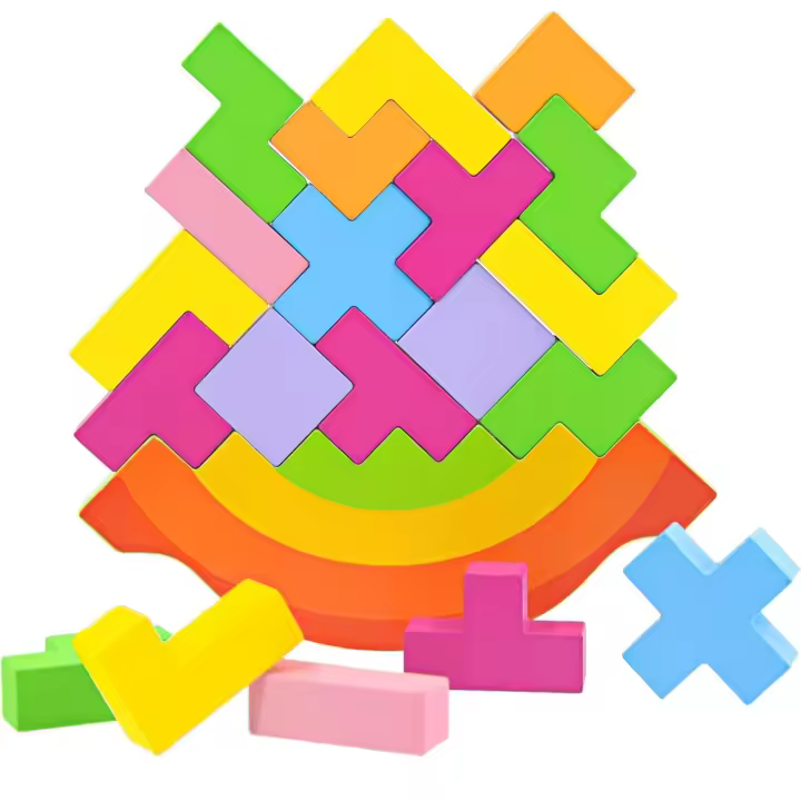 Juguetes de equilibrio de madera para niños - Bloques de construcción educativos Montessori, regalos de Navidad, cumpleaños y Pascua. - 1