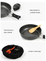 Sartén De Camping WESTTUNE De Aluminio Plato De Picnic Con Manija Plegable Portátil Cocina Al Aire Libre Herramientas De Cocina Para Senderismo - details 2