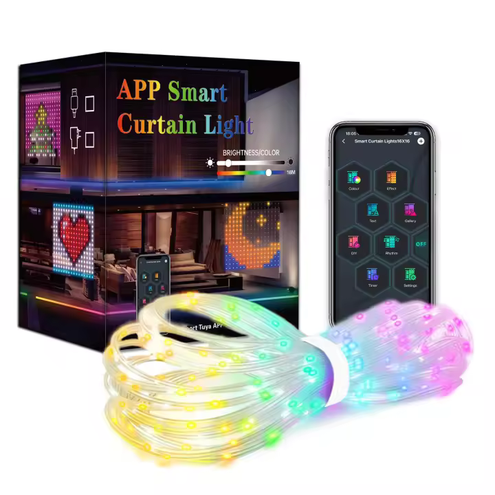 Luces Inteligentes USB Para Cortina 63x63 Pulgadas (1.6x1.6m) 256 LEDs Programables Por App Cambio De Color Con Sincronización Musical DIY - 1