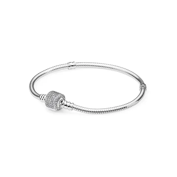 PANDORA Pulsera de plata con hebilla clásica Moments, regalo de cumpleaños creativo, pulsera de plata 925 con hebilla clásica - 1