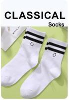 2 Pares De Calcetines De Tubo Medio Bordados Para Mujer Ropa De Moda Cara Sonriente Cómodos Calientes De Alta Calidad Para Otoño - details 0
