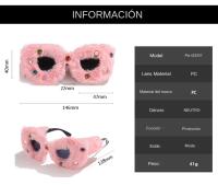 Gafas De Sol De Moda 2024 Con Diamantes Y Peluche Forma De Ojo De Gato Concava Para Fotografía Decorativas Para Mujeres - details 1