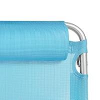 Silla de Playa Plegable, Azul Turquesa, Estructura de Aluminio y Textileno, 4 Posiciones, con Cojín reposacabezas, Medidas 60x22x85.5 cm, Peso Máximo de 110Kg - details 2