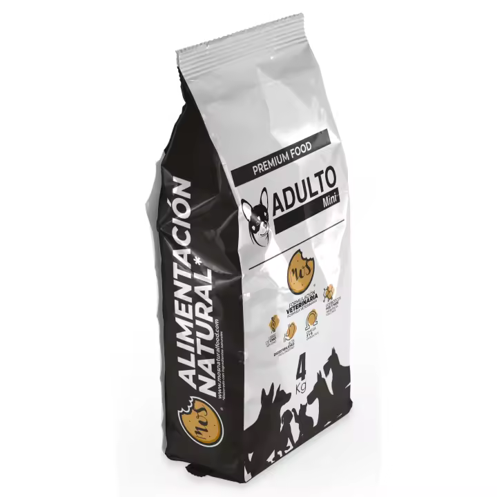 Pienso natural MOS ADULTO MINI con pollo y cordero para perros de razas pequeñas y todas las edades (4 kilos) - 1