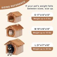 Casa Plegable Para Mascotas Cama Desmontable Lavable Sofá Para Perros Pequeños Y Medianos Con Casa De Pelo Incluido - details 1