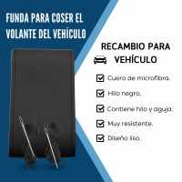 Banner - Funda para volante lisa con Agujas e hilo negro