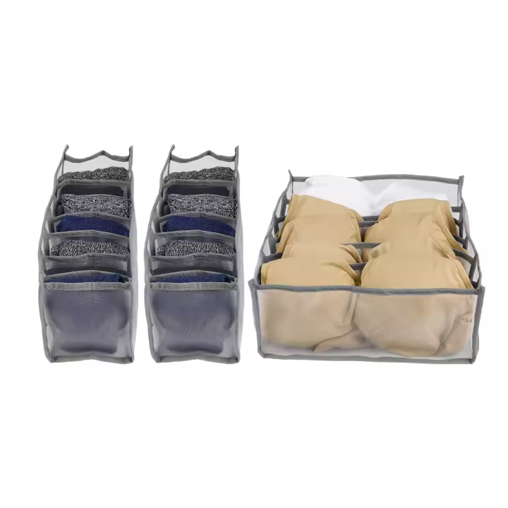 STARLEY-Organizador de cajones de ropa interior,Juego de 3 Piezas Organizador de Ropa Interior de Armario,caja de alinterior,caja de separación de mmacenamiento para ropa alla de cajón de ropa,Caja de Ropa Interior Plegable para Sujetadores - 1