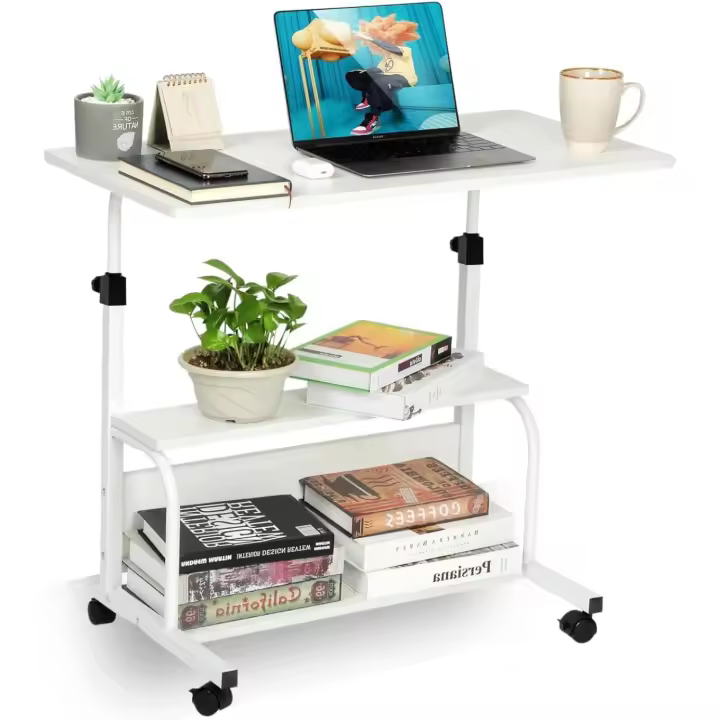 Mesa JANDTEK Ordenador Portátil con Ruedas 60x40cm - Altura Regulable - 1