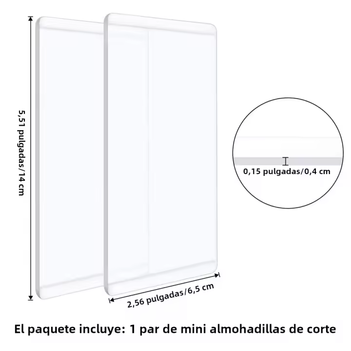 1 Par De Almohadillas De Corte Mini 5.5x2.6 Pulgadas Para Máquina De Corte De Dieses 2 Pack Plástico Polímero Transparente Para Corte De Dieses - 1