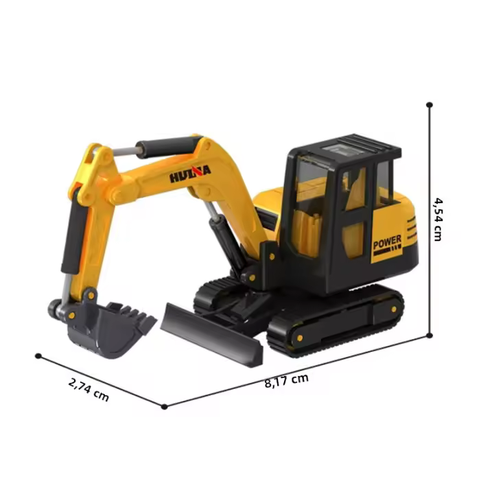 Modelo De Vehículos De Ingeniería Huina 1/80 En Aleación Excavadora Cargadora Camión Grúa Bulldozer Tractor Juguete De Colección Para Niños Regalos - 1