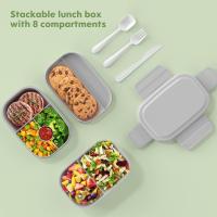 Fiambrera para Adultos 1900ML, Lunch Box with Compartimientos a Prueba de Fuga Caja de Almuertos para Pícnic Trabajo Viajes(Gris) - details 0
