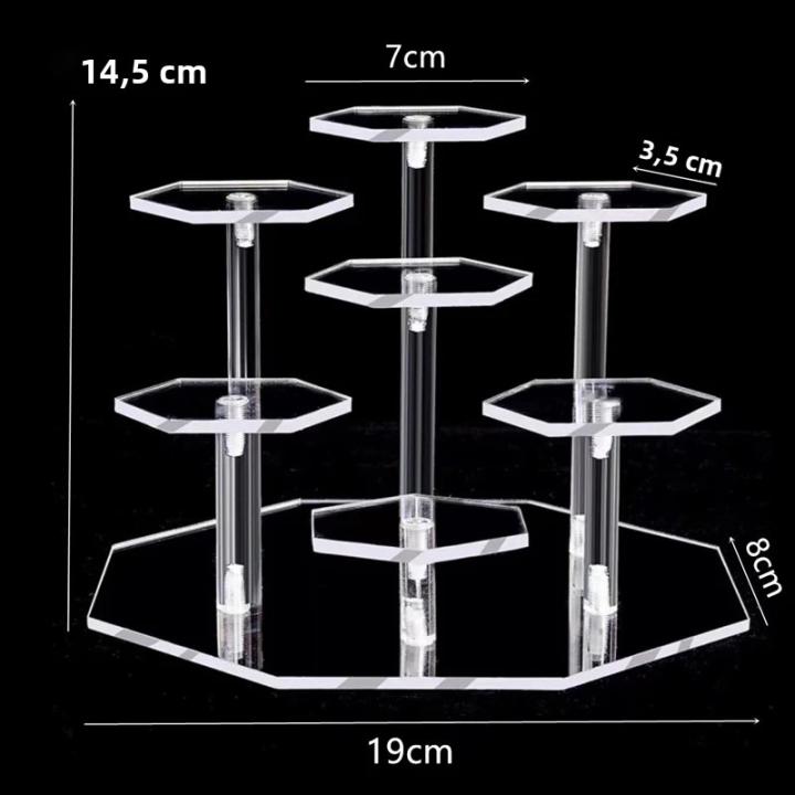 Estante De Exhibición De Acrílico Hexagonal Para Cosméticos Joyas Y Coleccionables Soporte Para Auriculares Accesorio De Belleza Y Cosméticos