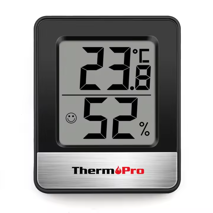 Estación Meteorológica ThermoPro TP49 Mini Termómetro Y Higrómetro Digital Para Interior Monitor De Humedad Y Temperatura En Blanco Y Negro - 1