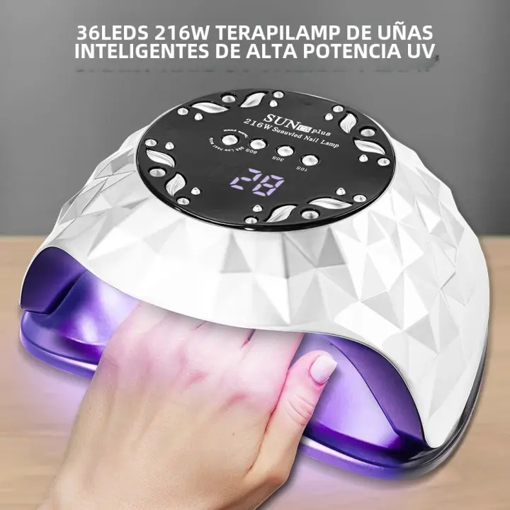 Lámpara UV Para Uñas 36 LEDs Con Pantalla LED Y Diseño De Diamante Secador De Esmalte De Gel Profesional Para Manicura Y Uso Doméstico - 1