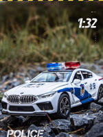 Coche De Policía M8 a Escala 1:32 Juguetes De Metal Diecast Con Función Retroceso Abre Puertas Regalo Para Niños Colección Vehículo Simulación 110 - details 0