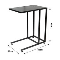 Mesa Auxiliar Metálica Color Negro 🖤 55 x 67 x 35 cm - SpazioLuzio - details 0