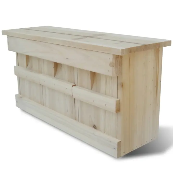 vidaXL Madera Maciza Caja Casa Nido Gorriones Pájaros 3 Cámaras Adorno Jardín Cantidad 1 unidad, 2 unidades - 1