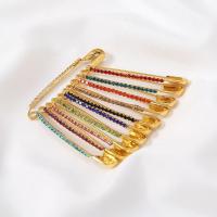 Pins De Seguridad Dorados Con Rhinestones Broches Para Mujer Accesorio Para Ropa Chaqueta Chal Sombrero Clip De Moda - details 11