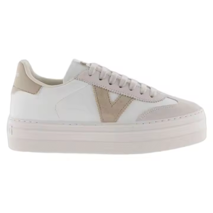 Zapatillas Victoria Barcelona Ciclista Efecto Piel & Serraje para mujer en color beige - 1